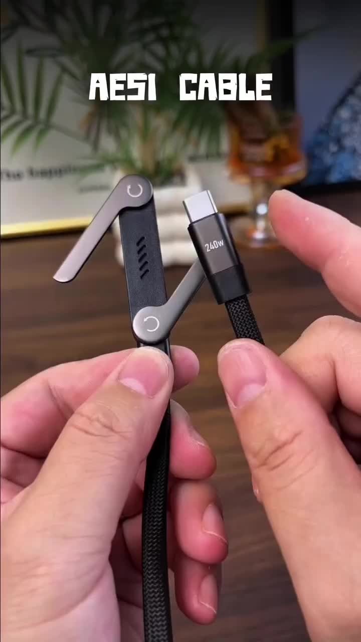 240W Fast Charging Cable with Invisible Stand + Free Fast Charger